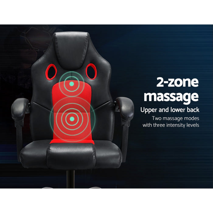 Artiss Khir Massage Gaming Chair - Red