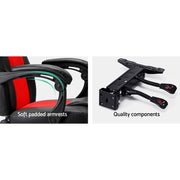 Artiss Khir Massage Gaming Chair - Red