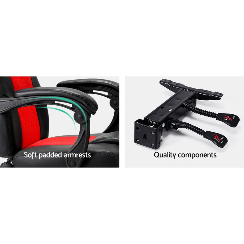 Artiss Khir Massage Gaming Chair - Red