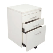 Rapidline Span Mobile Pedestal with 2 Personal and 1 File Drawer Natural White