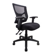 Rapidline Milan Medium Back Ergonomic Mesh Operator Chair Black