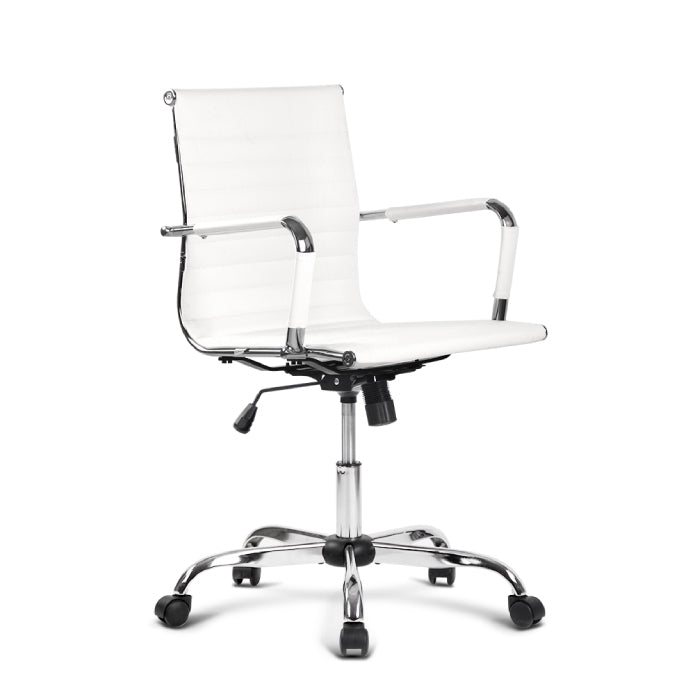 Artiss Gaming Office Chair Computer Desk Chair Medium Back White