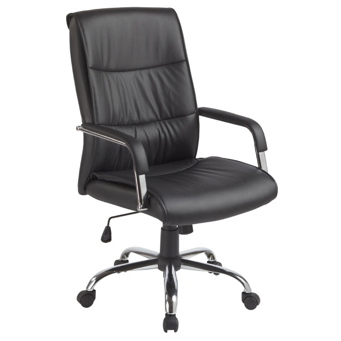 PU Leather Ergonomic Office Chair Executive Padded Black Small