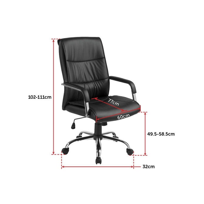 PU Leather Ergonomic Office Chair Executive Padded Black