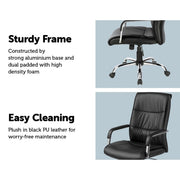 PU Leather Ergonomic Office Chair Executive Padded Black