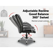 PU Leather Ergonomic Office Chair Executive Padded Black