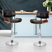 Artiss Set of 2 Wooden Bar Stools Bar Stool Kitchen Chair Dining Pad Gas Lift