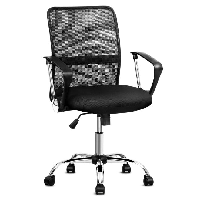 Artiss Office Chair Gaming Chair Computer Mesh Chairs Executive Mid Back Black Mesh and foam