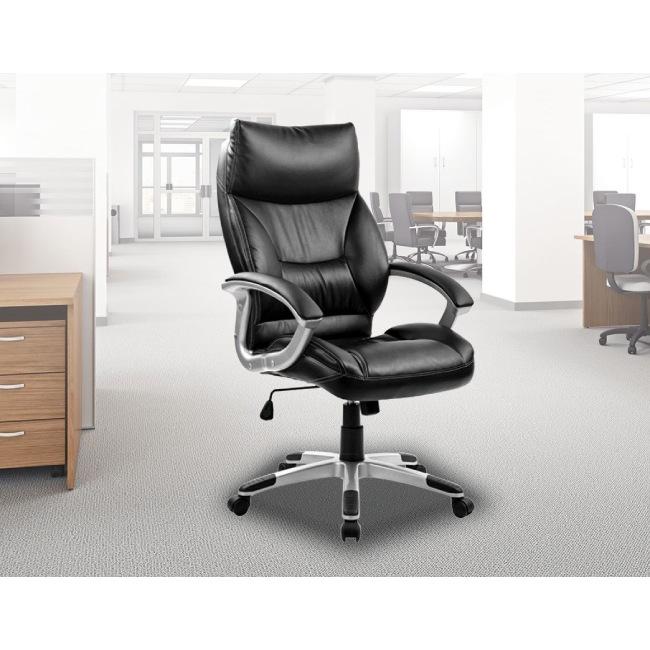 PU Leather Ergonomic Office Chair Executive Padded Black Large