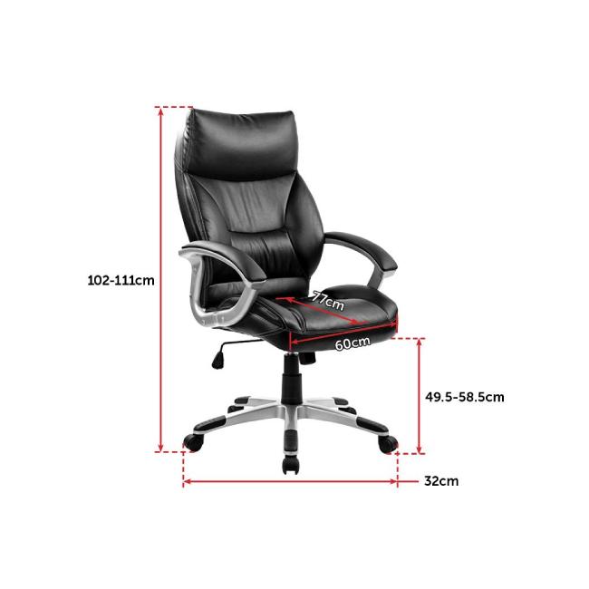 PU Leather Ergonomic Office Chair Executive Padded Black