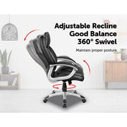 PU Leather Ergonomic Office Chair Executive Padded Black