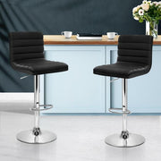 Artiss Set of 2 Pu Leather Bar Stools Kitchen Chair Gas Lift Swivel Bar Stool