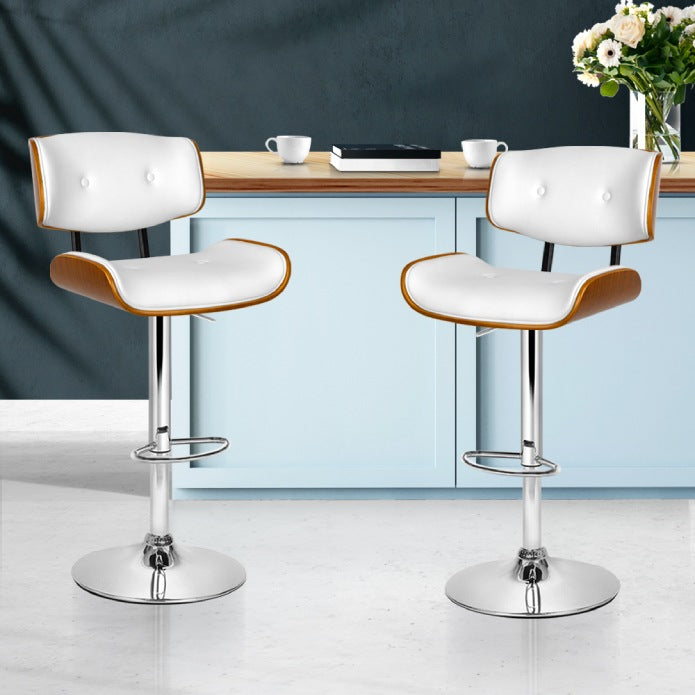 Artiss Set of 2 Wooden Bar Stools Bar Stool Kitchen Chair Dining Pad Gas Lift
