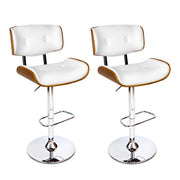 Artiss Set of 2 Wooden Bar Stools Bar Stool Kitchen Chair Dining Pad Gas Lift White