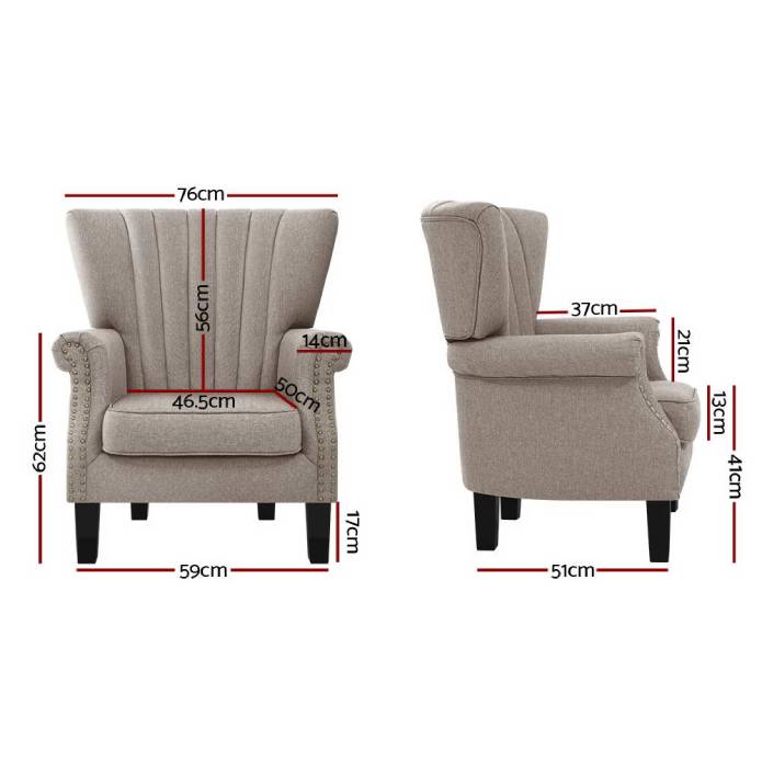 Artiss Armchair Lounge Chair Accent Chairs Armchairs Fabric Single Sofa