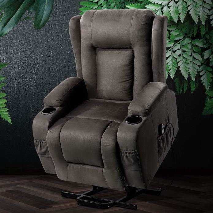 Artiss Electric Recliner Chair Lift Heated Massage Chairs Fabric Lounge Sofa