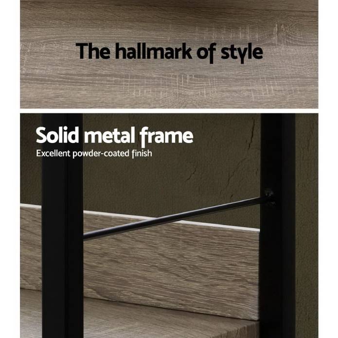 Artiss Book Shelf Display Shelves Corner Wall Wood Metal Stand Hollow Storage