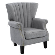 Artiss Armchair Lounge Chair Accent Chairs Armchairs Fabric Single Sofa Grey