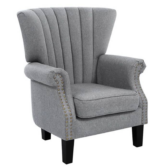 Artiss Armchair Lounge Chair Accent Chairs Armchairs Fabric Single Sofa Grey