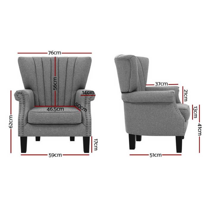 Artiss Armchair Lounge Chair Accent Chairs Armchairs Fabric Single Sofa