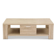 Artiss Coffee Table Wooden Shelf Storage Drawer Living Furniture Thick Tabletop