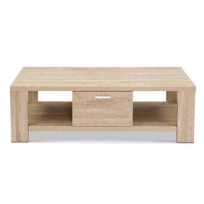 Artiss Coffee Table Wooden Shelf Storage Drawer Living Furniture Thick Tabletop