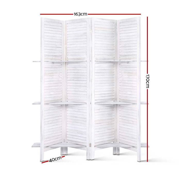 Artiss Room Divider Privacy Screen Foldable Partition Stand 4 Panel White