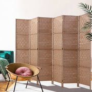 Artiss 6 Panel Room Divider Screen Privacy Rattan Timber Foldable Dividers Stand Hand Woven