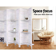 Artiss Room Divider Screen 8 Panel Privacy Dividers Shelf Wooden Timber Stand