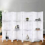Artiss Room Divider Screen 8 Panel Privacy Dividers Shelf Wooden Timber Stand