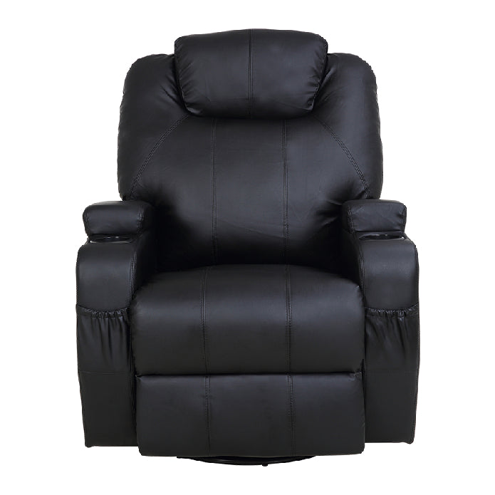 Massage Sofa Chair Recliner 360 Degree Swivel PU Leather Lounge 8 Point Heated