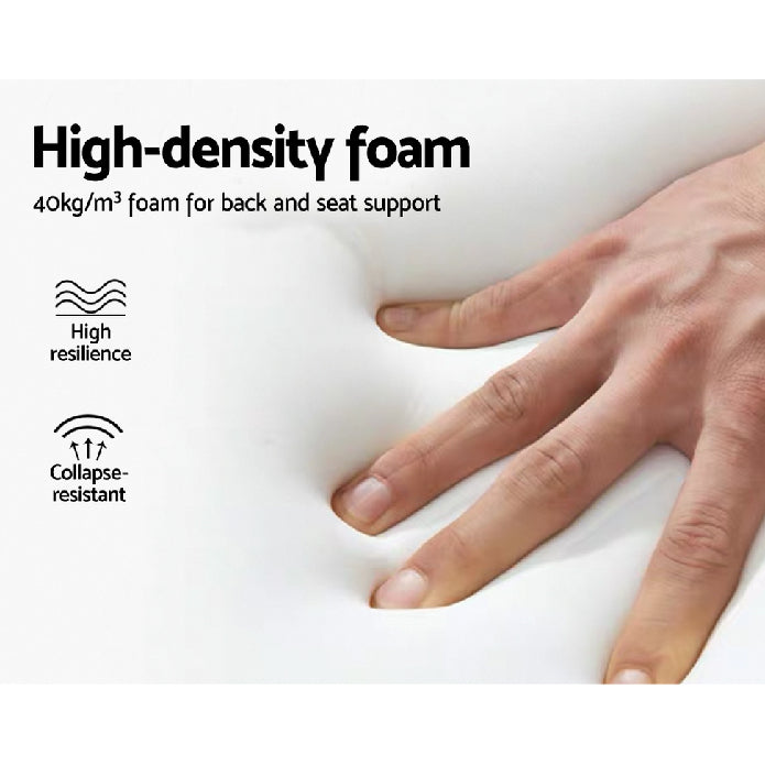 Artiss Fabric Rocking Armchair with Adjustable Footrest - Black