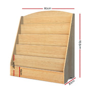 Keezi 5 Tiers Kids Bookshelf Magazine Shelf Rack Organiser Bookcase Display