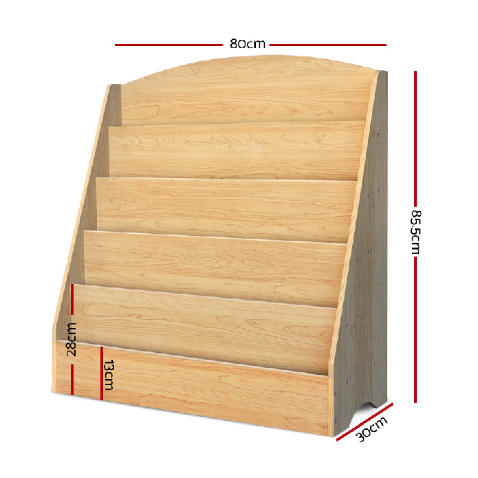 Keezi 5 Tiers Kids Bookshelf Magazine Shelf Rack Organiser Bookcase Display