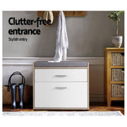 Artiss Shoe Cabinet Bench Shoes Storage Organiser Rack Fabric Seat Wooden Cupboard Up to 8 pairs