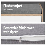 Artiss Shoe Cabinet Bench Shoes Storage Organiser Rack Fabric Seat Wooden Cupboard Up to 8 pairs