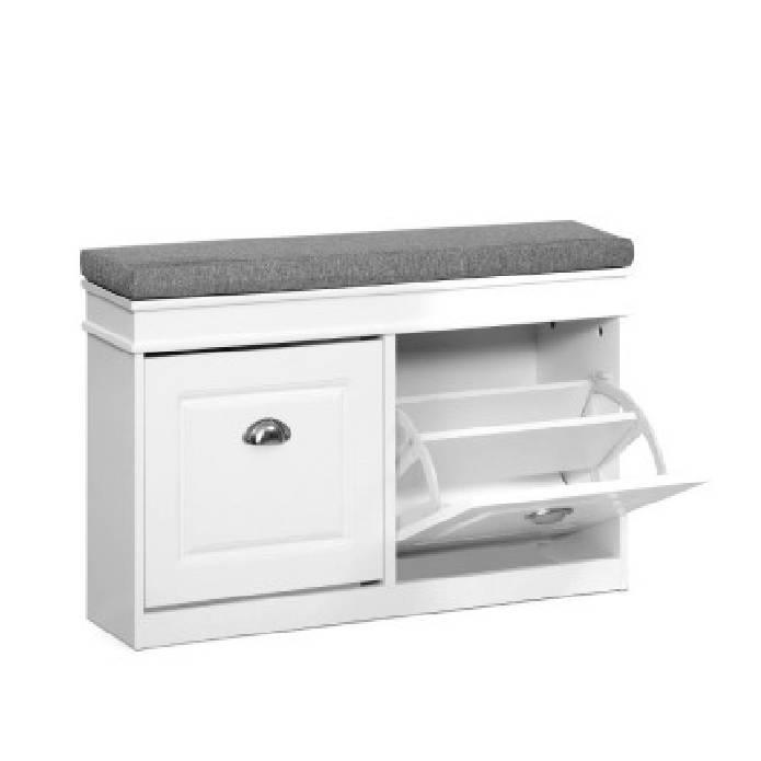 Shoe Cabinet Bench Shoes Storage Rack Organiser Drawer White Shelf 12 Pairs Box