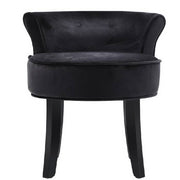 Artiss Velvet Vanity Stool Backrest Stools Dressing Table Chair Makeup Bedroom Black