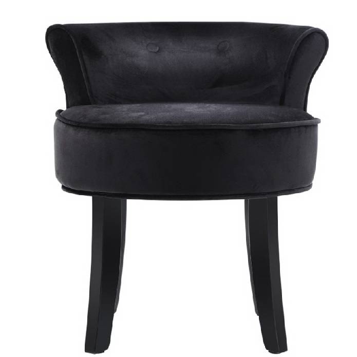 Artiss Velvet Vanity Stool Backrest Stools Dressing Table Chair Makeup Bedroom Black