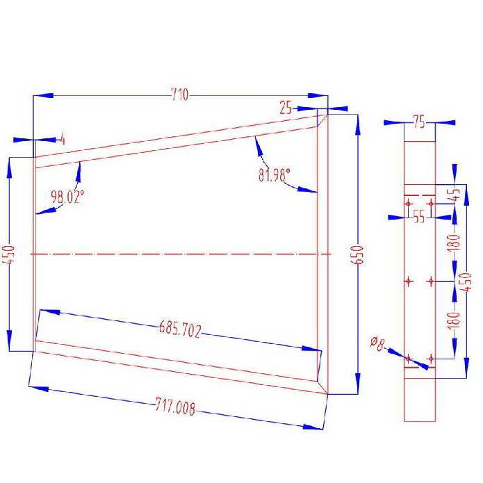 2x Coffee Dining Table Legs Steel Industrial Vintage Bench Metal Trapezoid 710MM