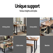 2x Coffee Dining Table Legs Steel Industrial Vintage Bench Metal Trapezoid 710MM