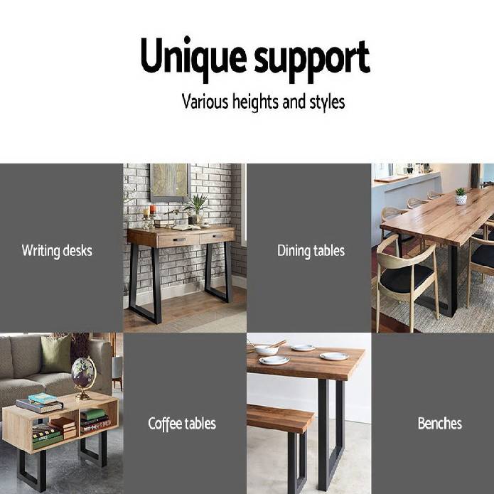 2x Coffee Dining Table Legs Steel Industrial Vintage Bench Metal Trapezoid 710MM