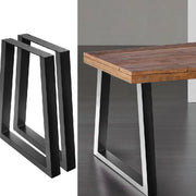 2x Coffee Dining Table Legs Steel Industrial Vintage Bench Metal Trapezoid 710MM