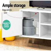 Artiss TV Cabinet Entertainment Unit Stand Wooden Scandinavian 120cm White