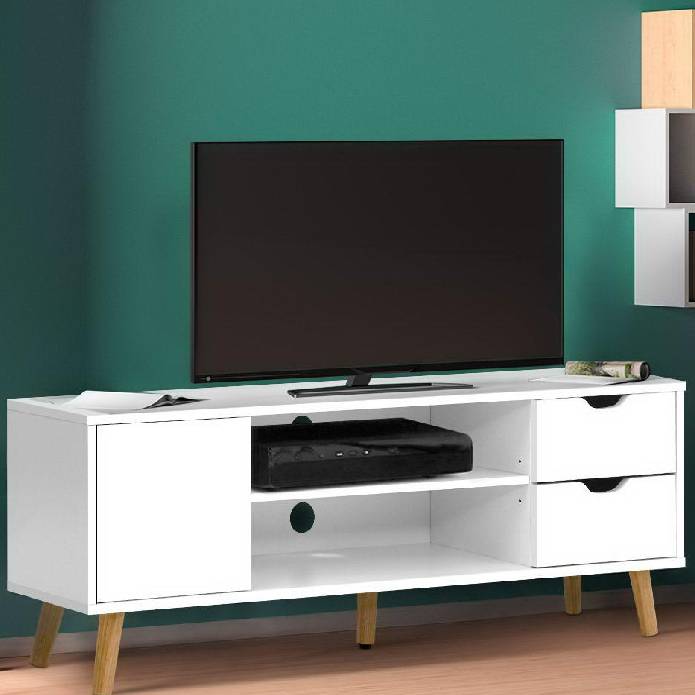 Artiss TV Cabinet Entertainment Unit Stand Wooden Scandinavian 120cm White
