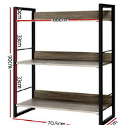 Artiss Bookshelf Display Shelves Metal Bookcase Wooden Book Shelf Wall Storage