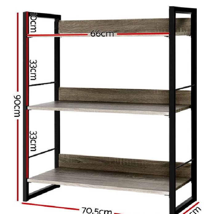 Artiss Bookshelf Display Shelves Metal Bookcase Wooden Book Shelf Wall Storage