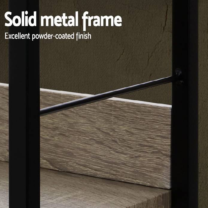 Artiss Bookshelf Display Shelves Metal Bookcase Wooden Book Shelf Wall Storage