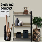 Artiss Bookshelf Display Shelves Metal Bookcase Wooden Book Shelf Wall Storage