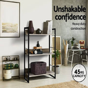 Artiss Bookshelf Display Shelves Metal Bookcase Wooden Book Shelf Wall Storage